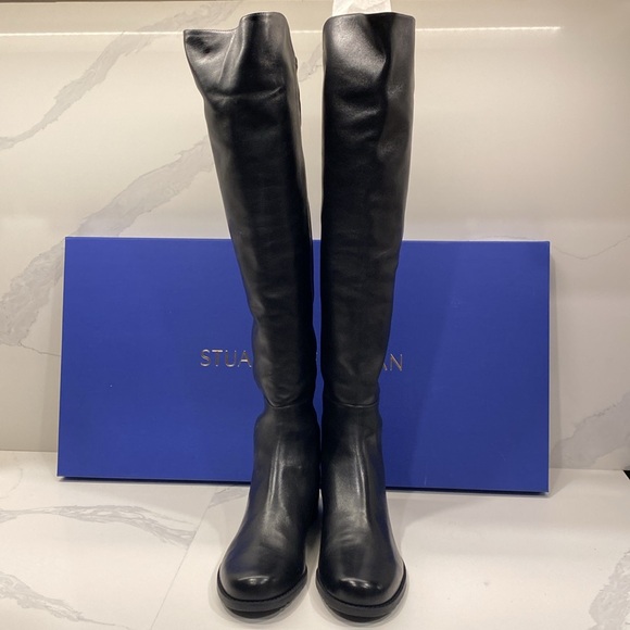 NIB Sexy Stuart Weitzman 50/50 OTK flat boots. - Picture 2 of 9